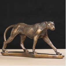Vintage Leopard Sculpture Handmade Cheetah Statue Animal 616556191729  163163678226